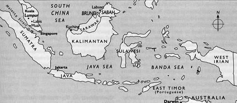 Borneo Confrontation map, 1963-66