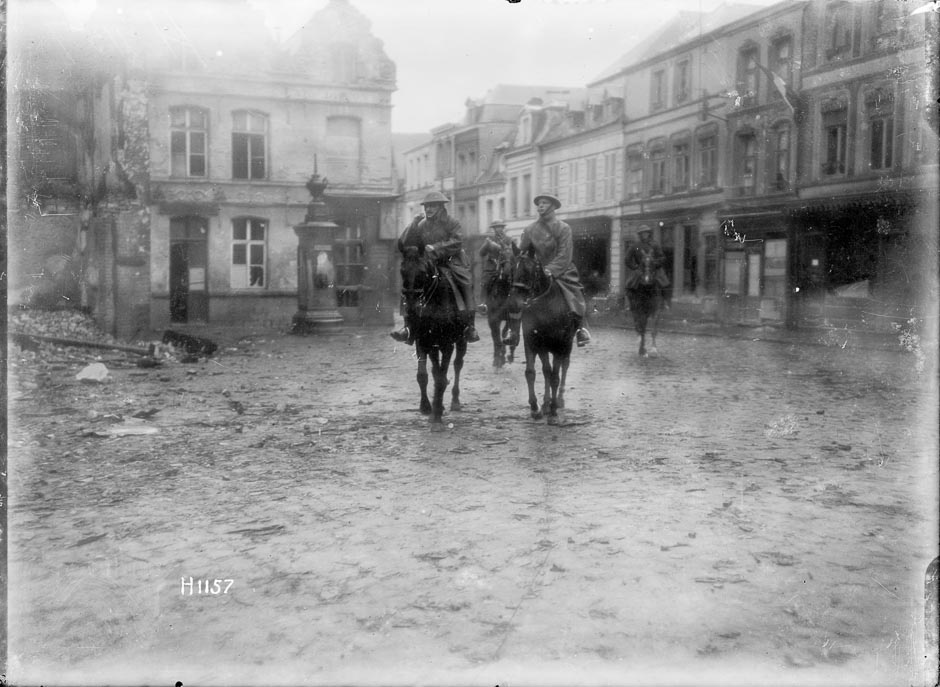 Officers entering Le Quesnoy, 1918