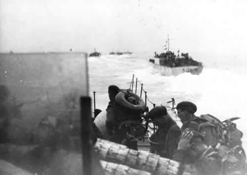 On the landing craft on D-Day