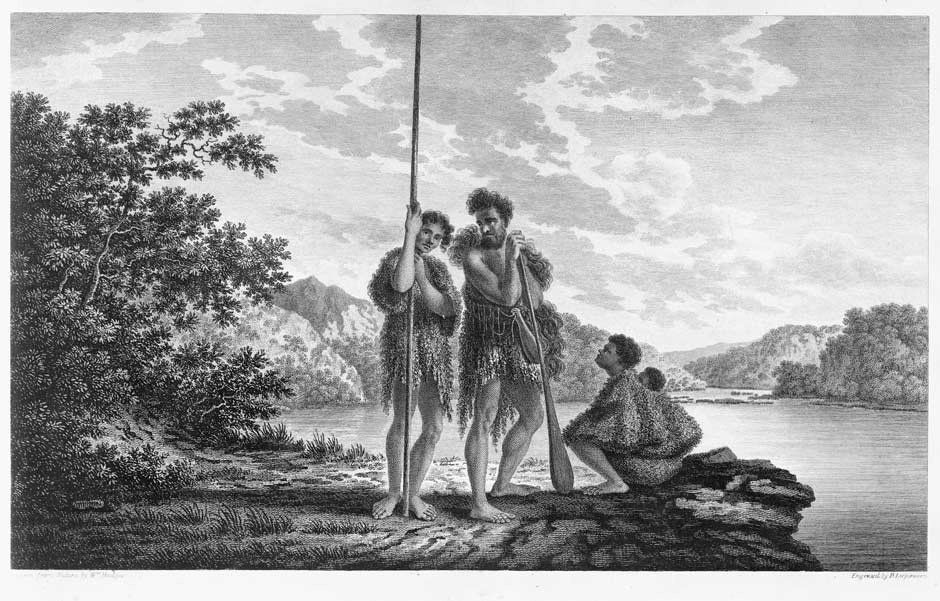 Drawing of Māori family