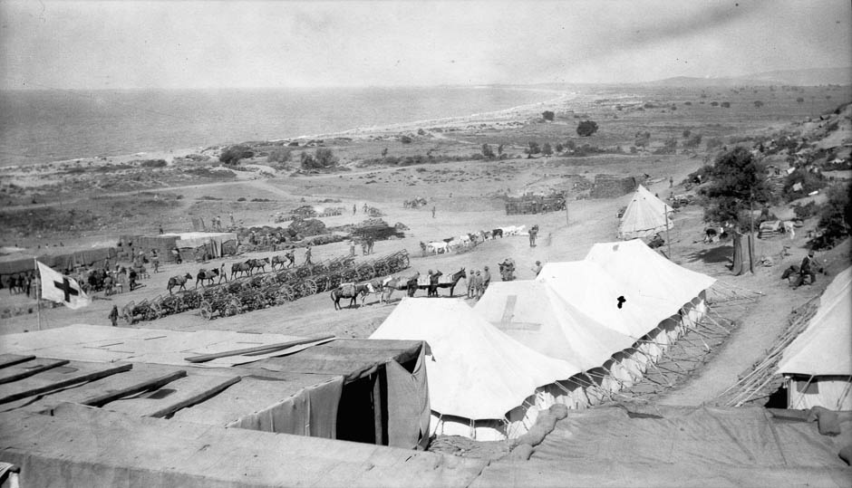 Tent hospital at Ocean Beach, Gallipoli
