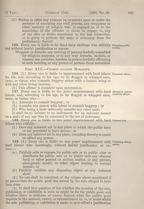 Criminal Code against homosexuals, 1893