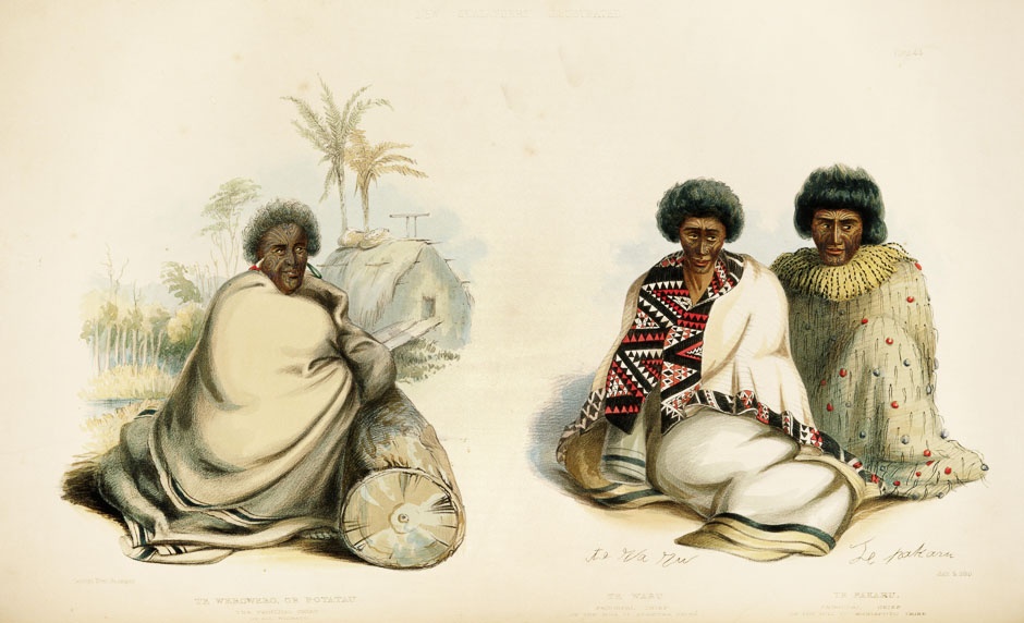 Painting of Pōtatau Te Wherowhero and two other chiefs
