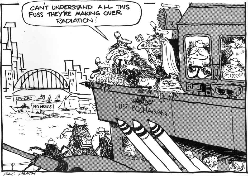 USS <em>Buchanan</em> anti-nuclear cartoon 