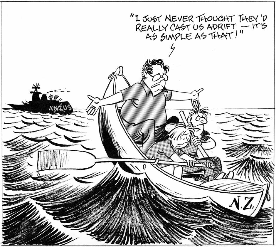 Cast adrift from ANZUS cartoon