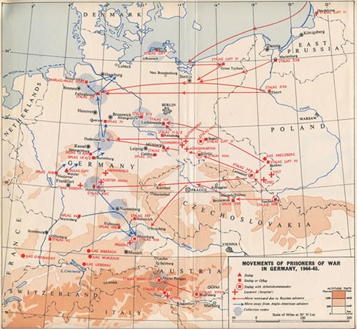 Movement of prisoners of war (map)