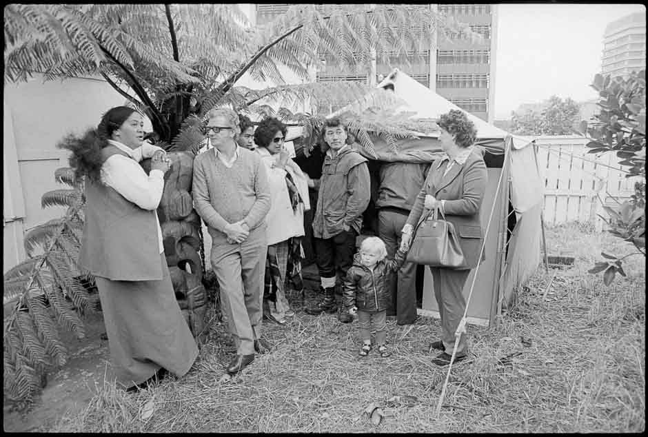 Maori land marchers camp, 1975