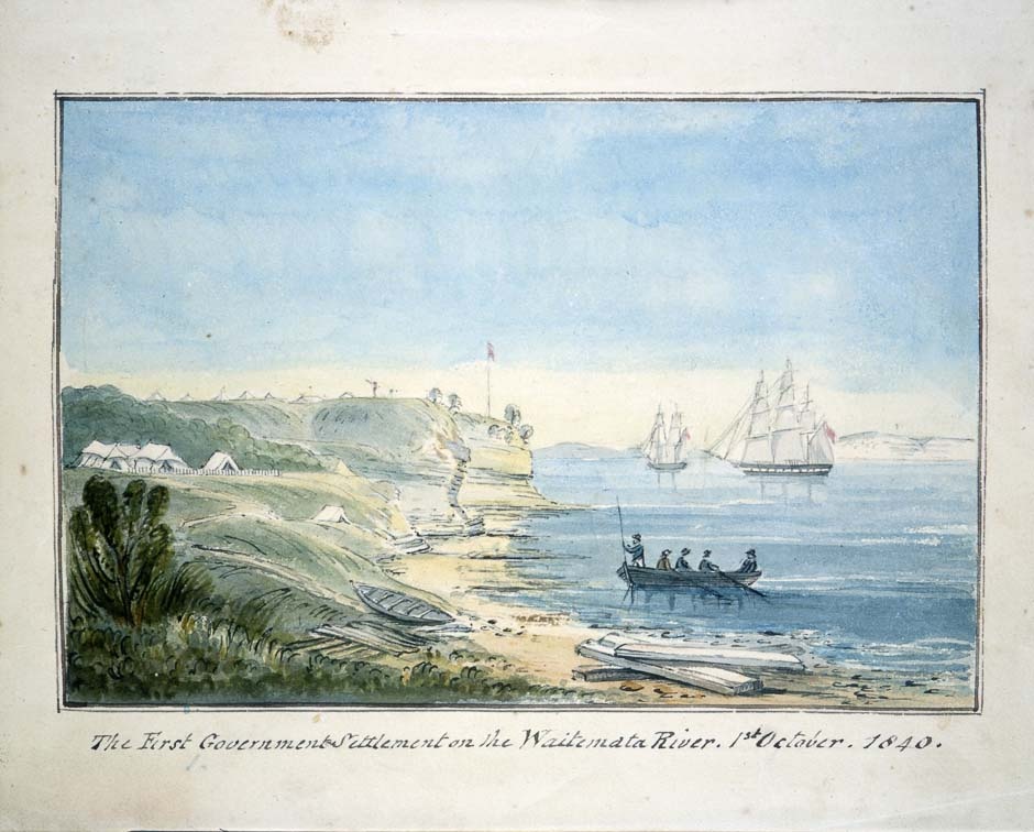 First campsite at new town of Auckland, 1840