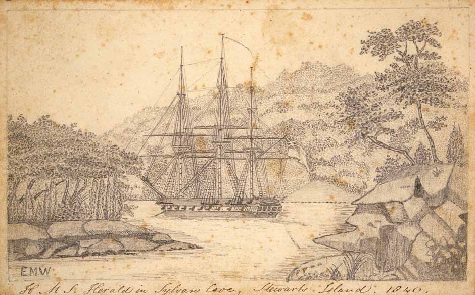 HMS Herald at Stewart Island, 1840