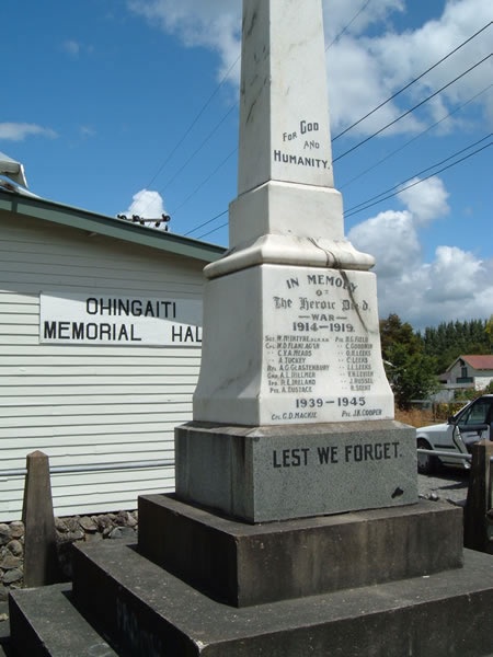 Ōhingaiti First World War memorial