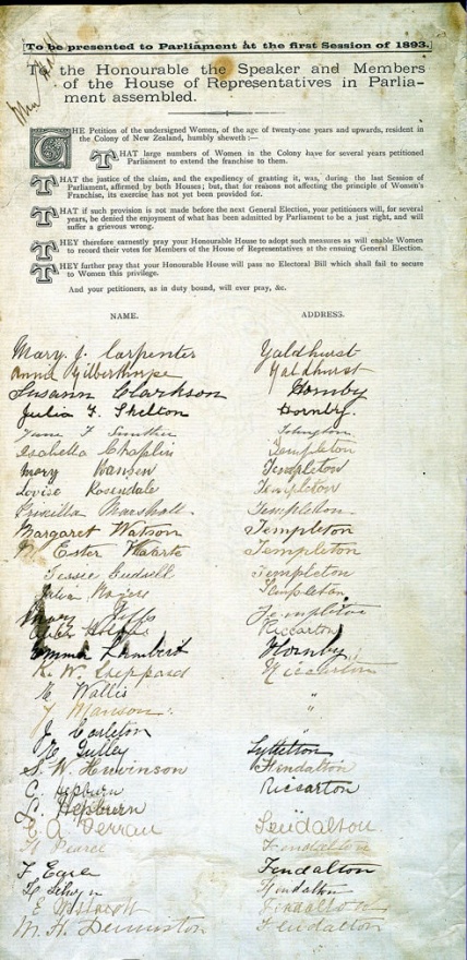 Suffrage petition, 1893