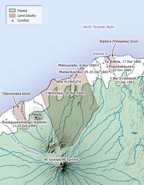 Taranaki War map 1860-61