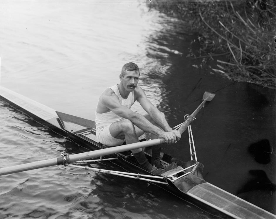 Rower William Webb in action