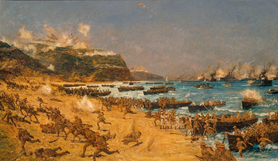 Landing at Anzac, April 25, 1915 by Charles Dixon | NZHistory, New 