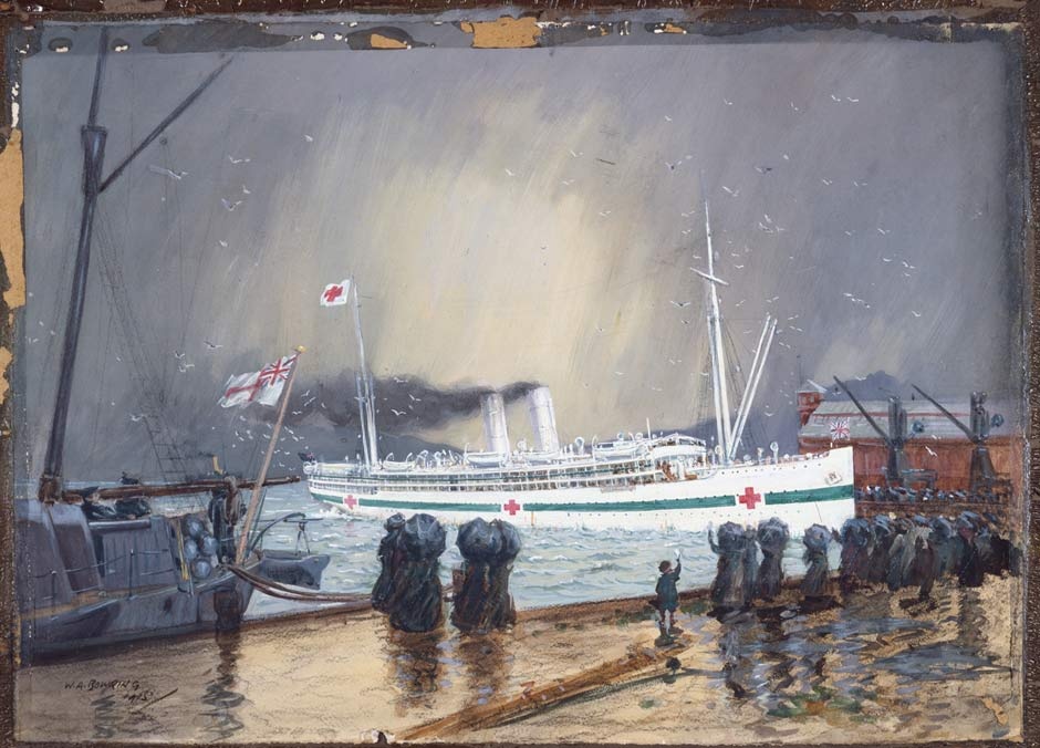 <em>Maheno</em> sailing from Wellington painting