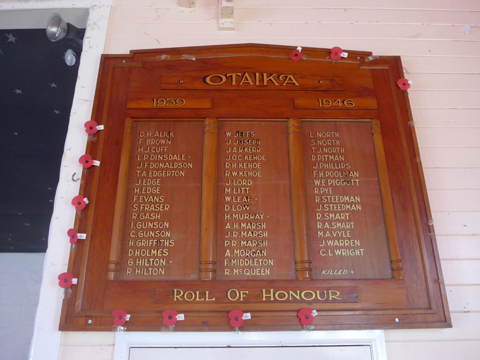 Otaika roll of honour