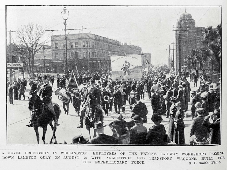 Petone railway workers parade, 1914