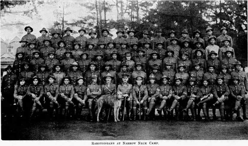 Rarotongan soldiers at Narrow Neck camp
