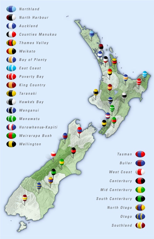 Regional Rugby Map Nzhistory New Zealand History Online