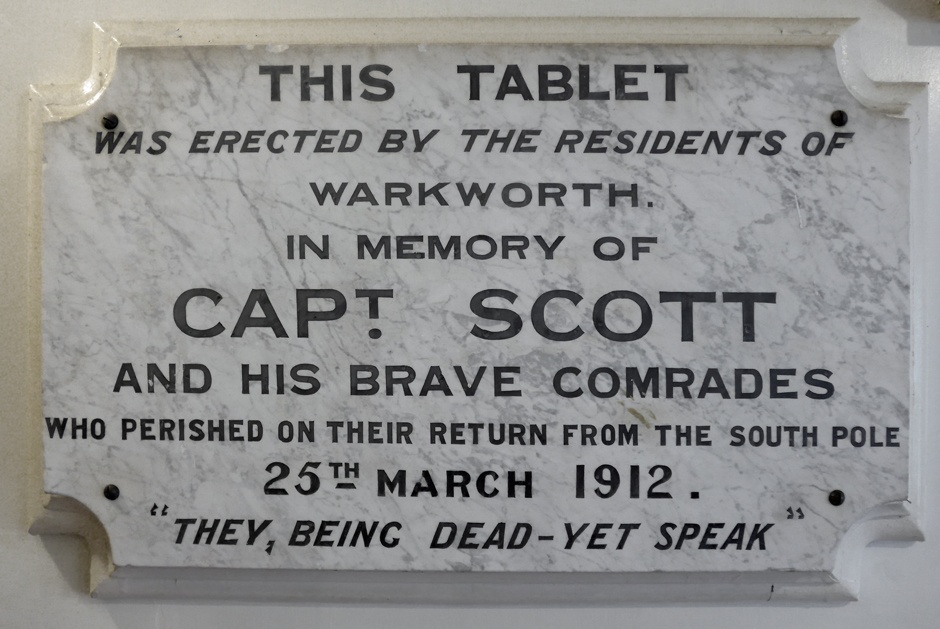 Scott memorial plaque, Warkworth