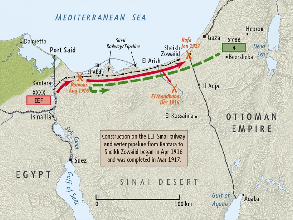 Sinai campaign 1916 map