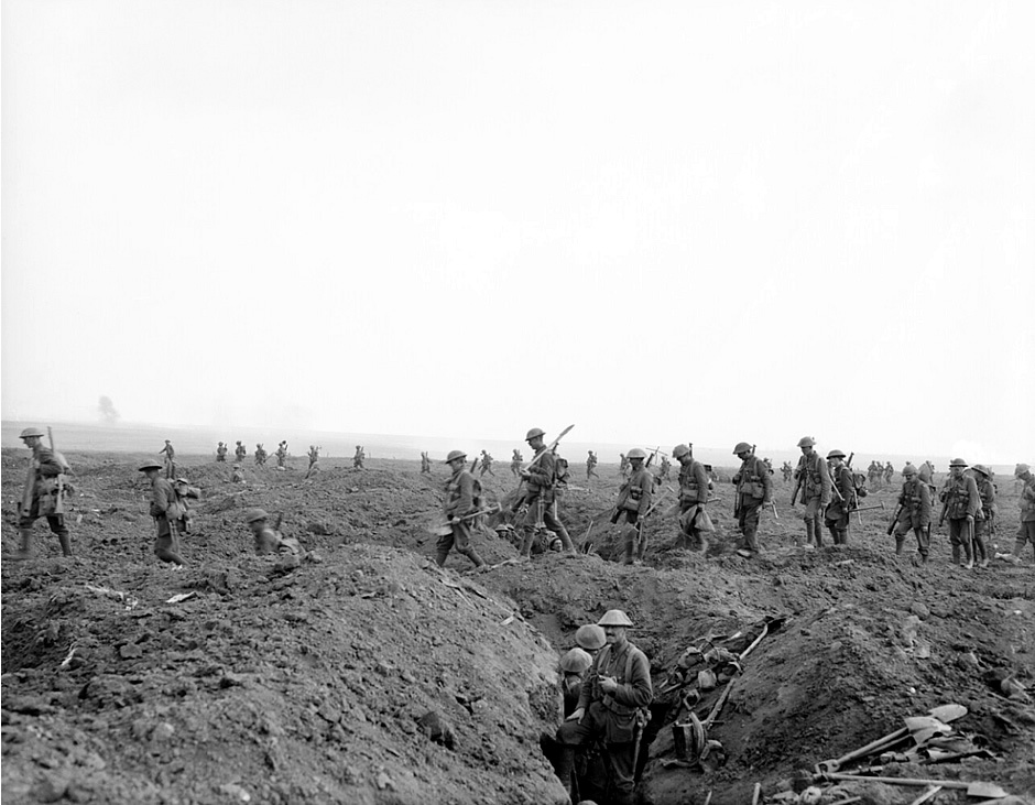 Crossing the German front line at the Somme