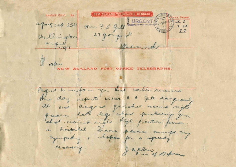 First World War telegram
