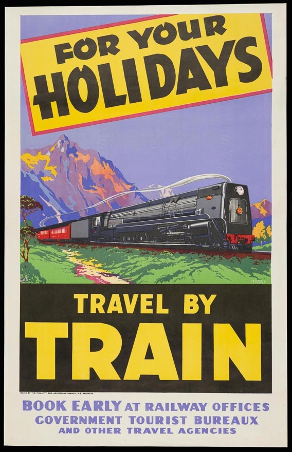 Travel by train poster, 1948