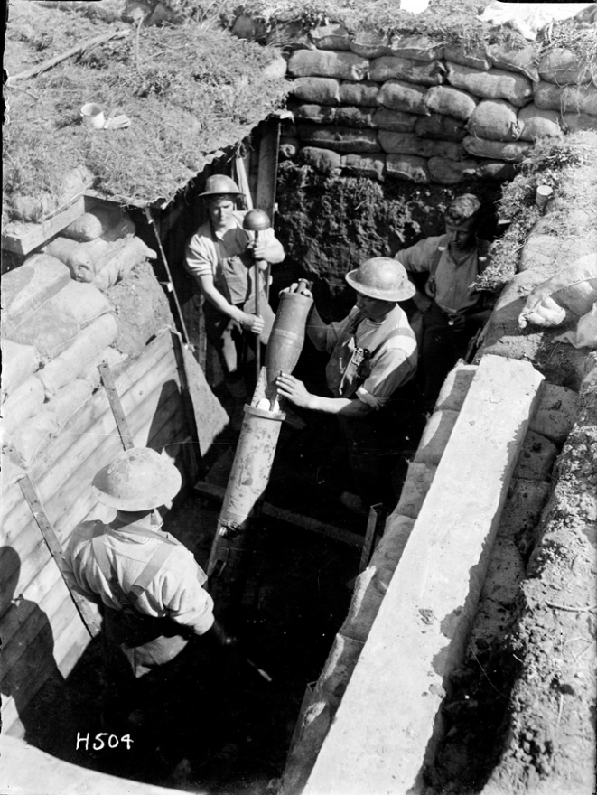 Firing a trench mortar
