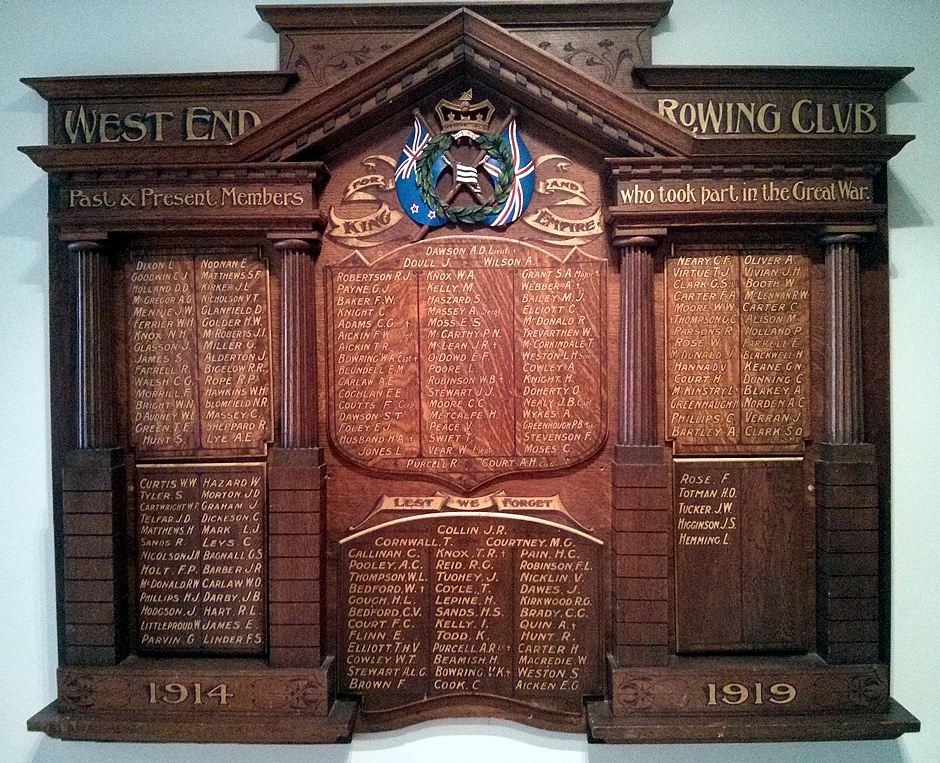 West End Rowing Club Roll of Honour
