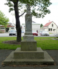 Front view of Māori Peace Monument in Masterton's Queen Elizabeth Park