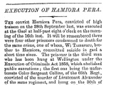 Hamiora Pere executed for treason