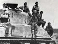 18 Battalion infantrymen on an M4 Sherman tank