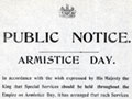 Cook Islands Armistice Day notice