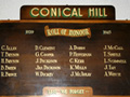 Conical Hills roll of honour board