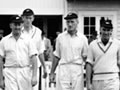 New Zealand cricket team taking the field in 1956