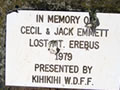Erebus memorial at Kihikihi