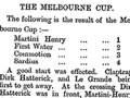 Martini Henry wins 1883 Melbourne Cup