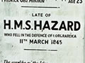 HMS <em>Hazard</em> NZ Wars memorial