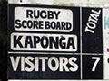 Kaponga rugby score board