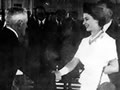Meeting the Queen at Stratford station, 1954