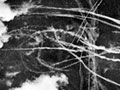 Aircraft contrails after dogfight