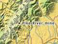 Pike River mine location map