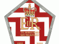 Five-sided emblem with ER at centre