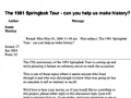 Remembering the 1981 Springbok Tour