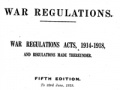 First World War laws and regulations