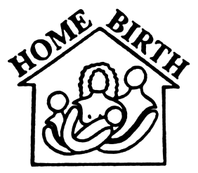 Family in house with Home Birth written on roof