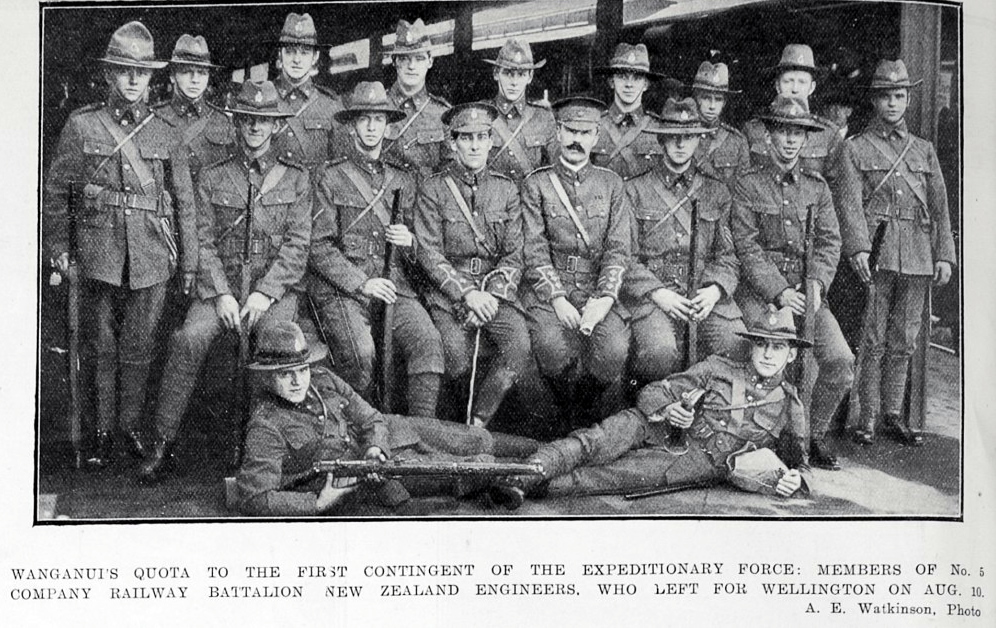 Railway Engineers leaving Whanganui, 1914