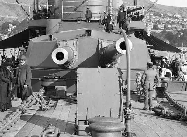 HMS New Zealand in Wellington Harbour, 1913