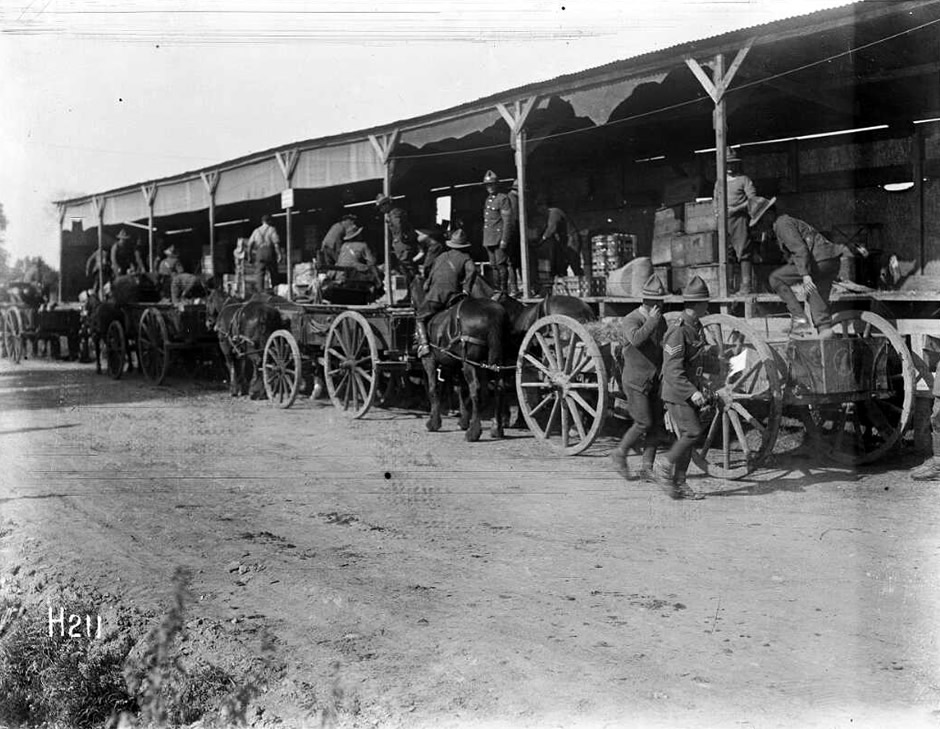 Army Service Corps ration dump, 1917